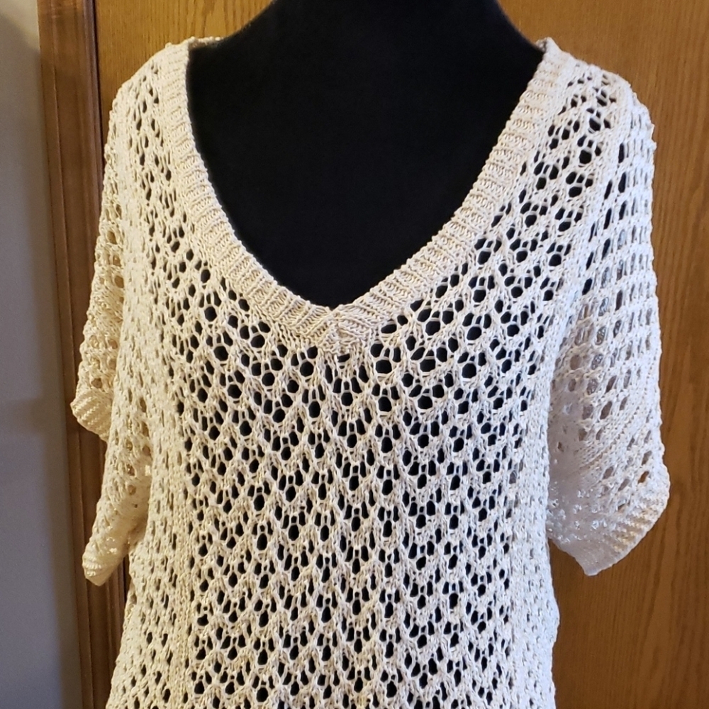 Michael Stars crochet cream oversized sweater